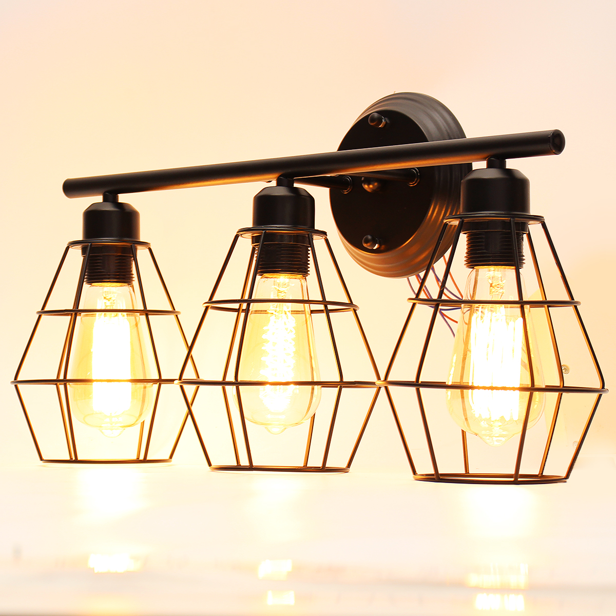 Find 85 240V E27 Bathroom Vanity Light Mirror Front Wall Sconce Industrial Farmhouse Wall Lamp Without Bulbs for Sale on Gipsybee.com with cryptocurrencies