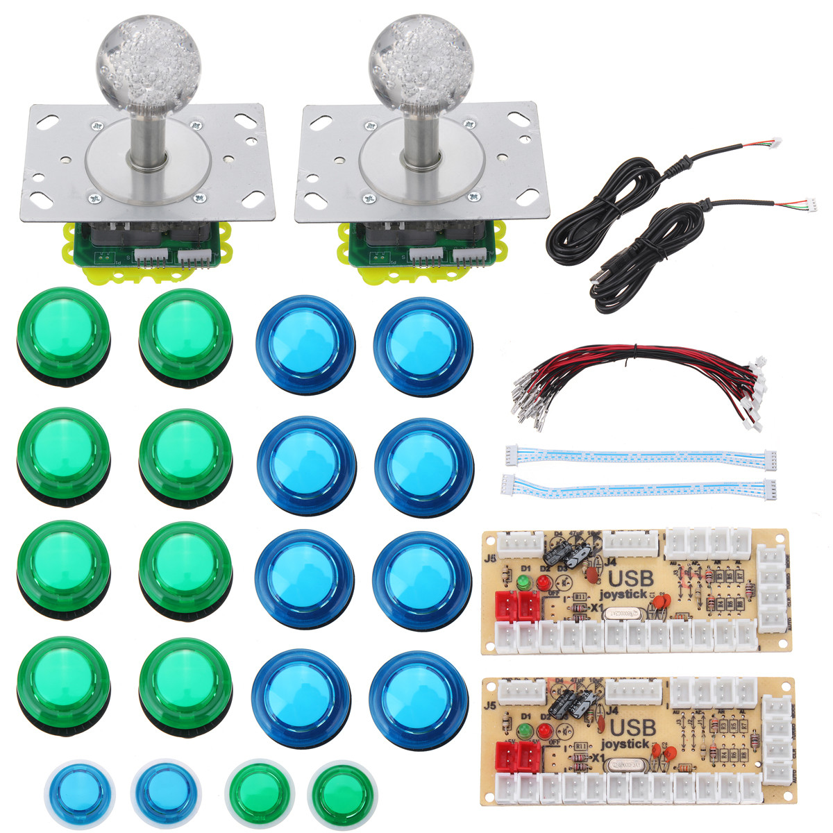 

Colorful LED Joystick Push Button USB Encoders Arcade Game Controller DIY Kit