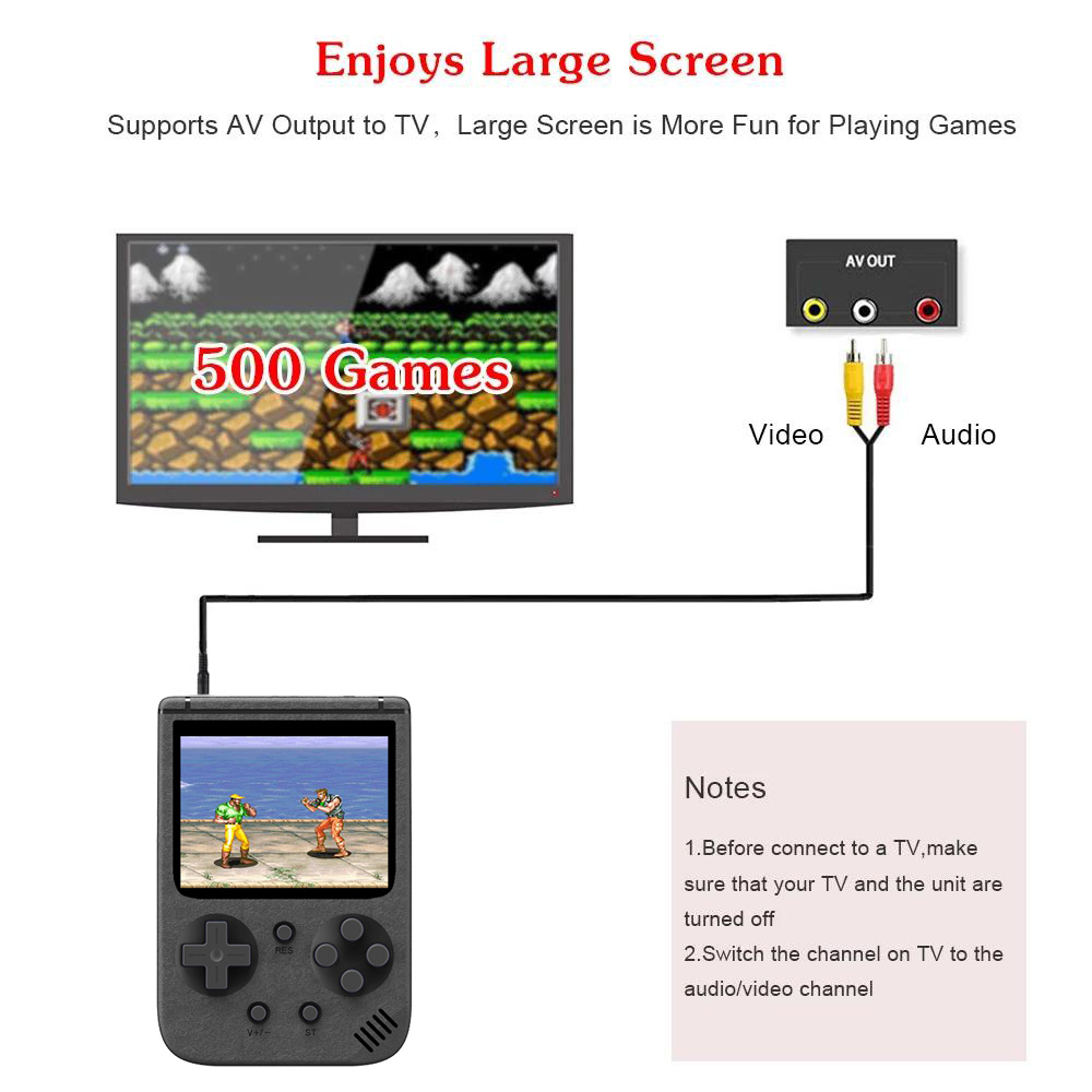 SUP II 3.0 Inch LCD Screen 8-Bit 500 Classical Games Rechargeable Portable Handheld Game Console