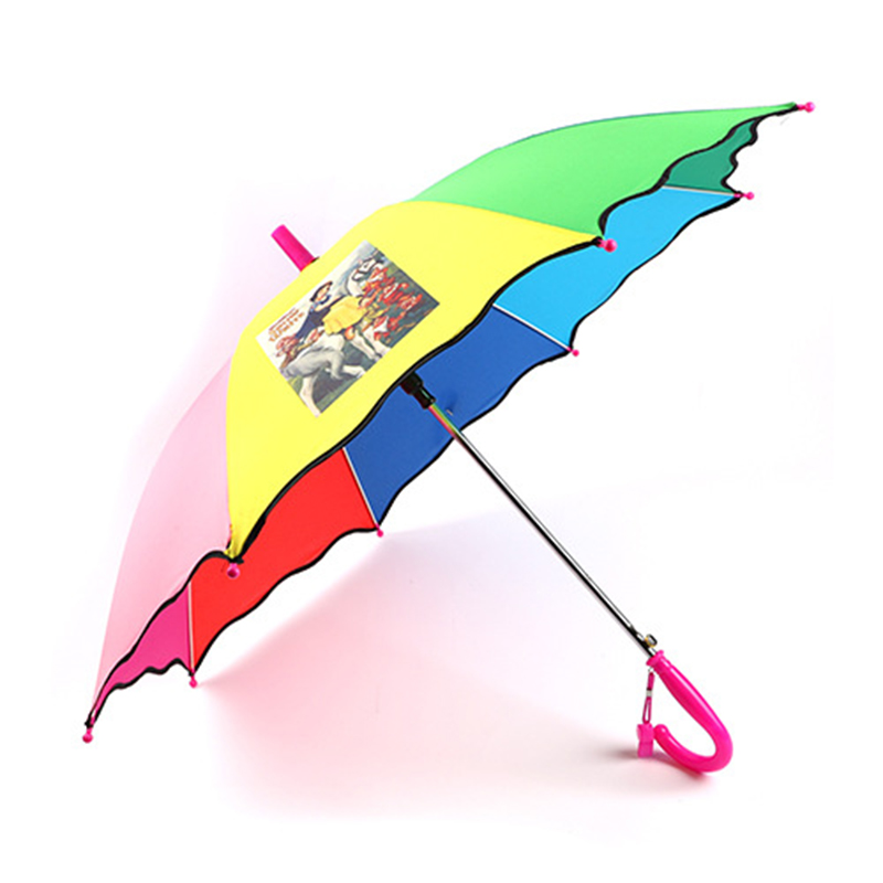 

Brand Customized Kindergarten Logo Rainbow Umbrella Kids Colorful Parasol Folding Children's Small Umbrellas