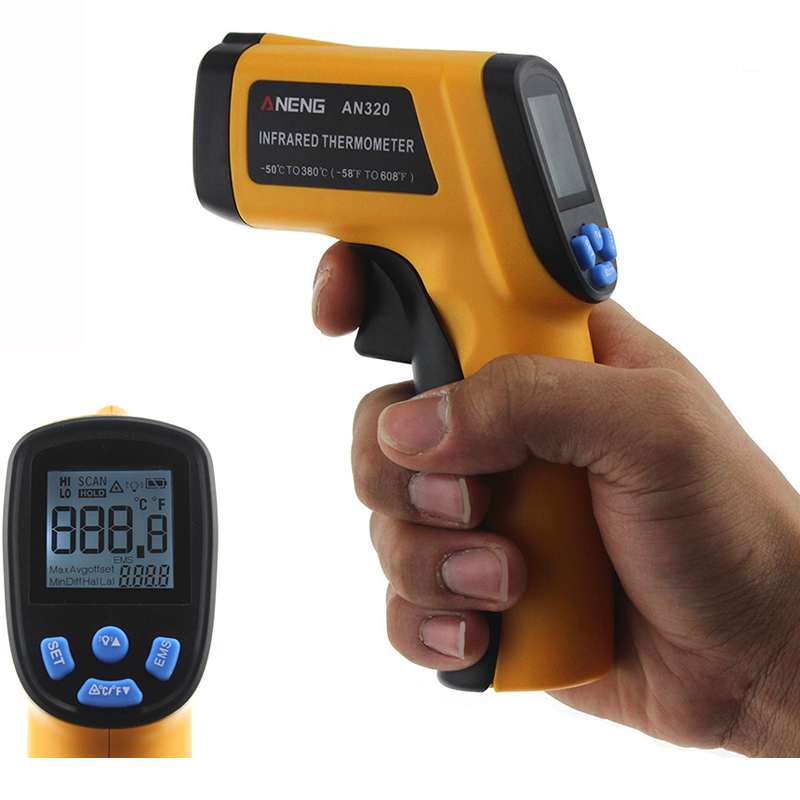 

ANENG AN320 Digital Non-contact Laser Infrared Thermometer Temperatur Gun ℃/℉ -50~330℃ Emissivity Adjustable