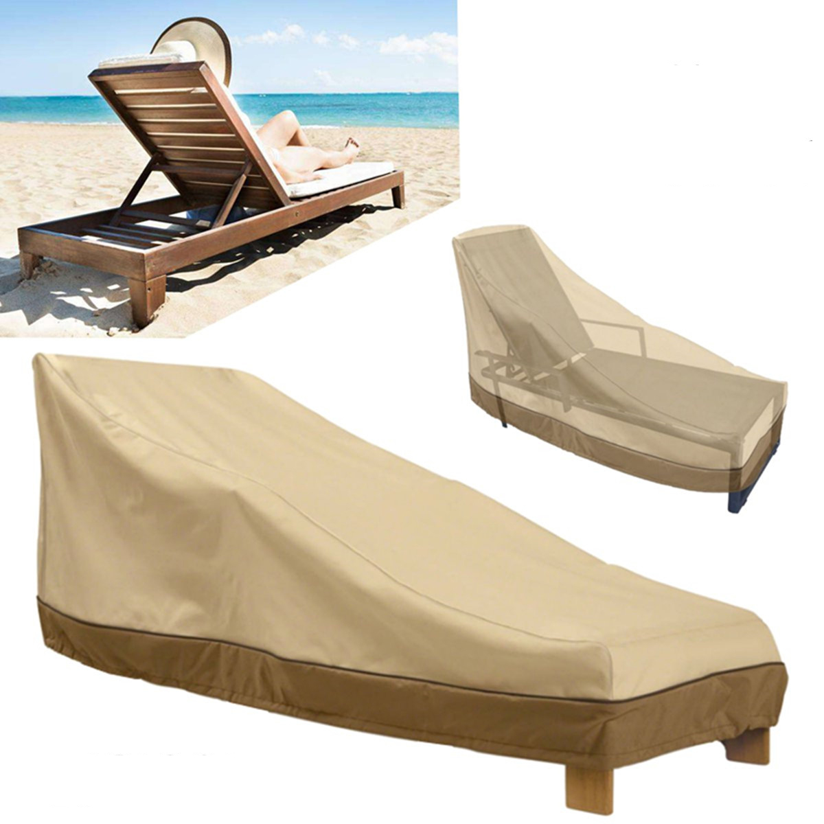 

Heavy Duty Outdoor Furniture Waterproof Cover Garden Patio Yard Chaise Lounge Dust Rain Shelter Protector