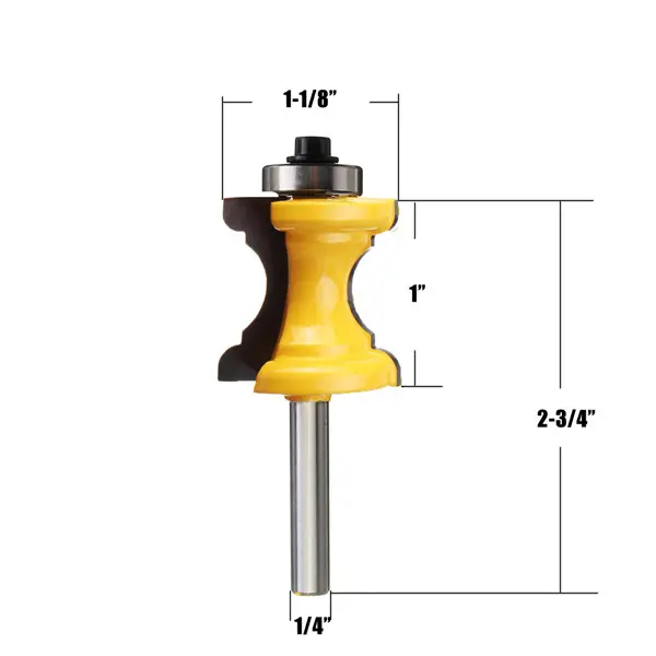 1/4 Inch Shank Bullnose and Cove Trim Molding Router Bit Woodworking Cutter