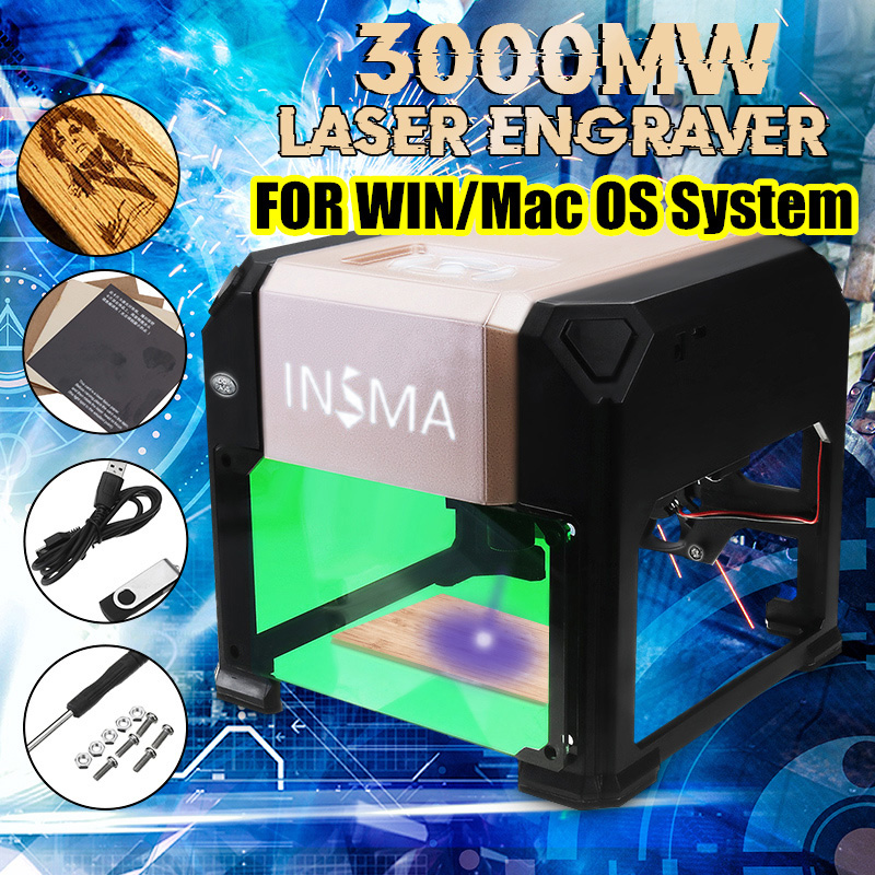 3000mW USB Laser Engraver Desktop DIY Logo Mark Printer Carver Laser Engraving Machine 22