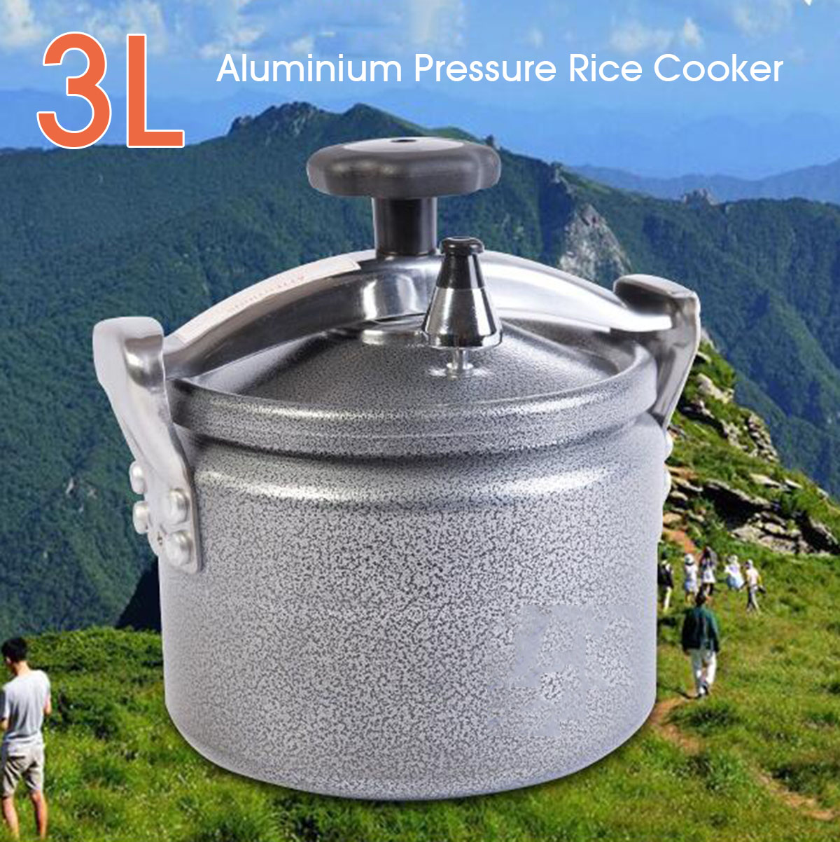 Slkima 3L Portable Aluminium Pressure Rice Cooker Stovetop Cooking Pot Outdoor Camping 14