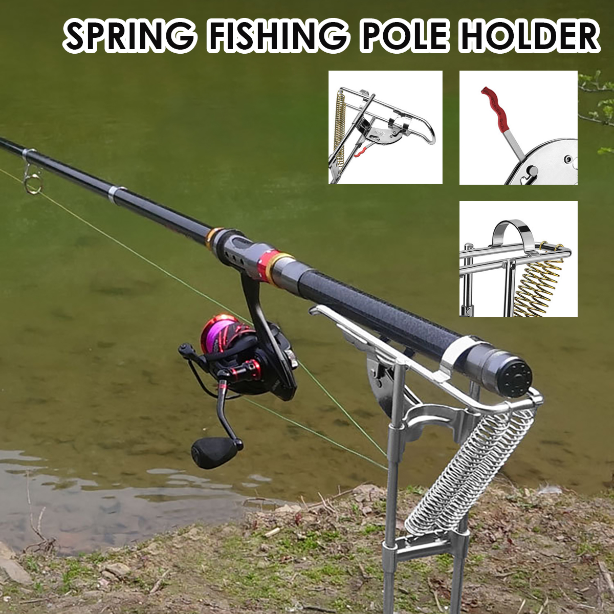 Automatic Fishing Rod Holder Double Spring Angle Tackle Bracket 3