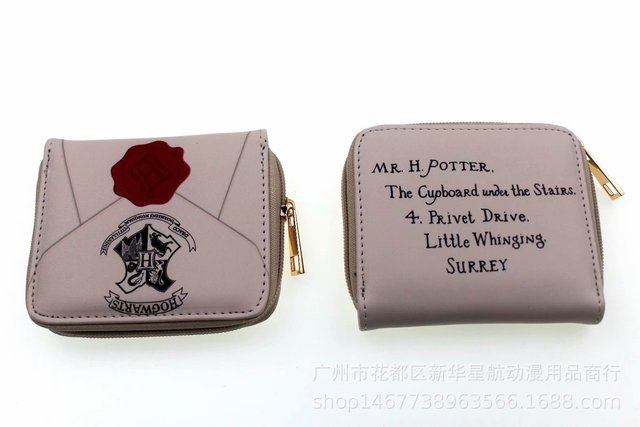 

Harry Potter Envelope Zipper Short Wallet Card Bag Clutch Bag Men And Women Red College Wind Europe And The United States Change Folder