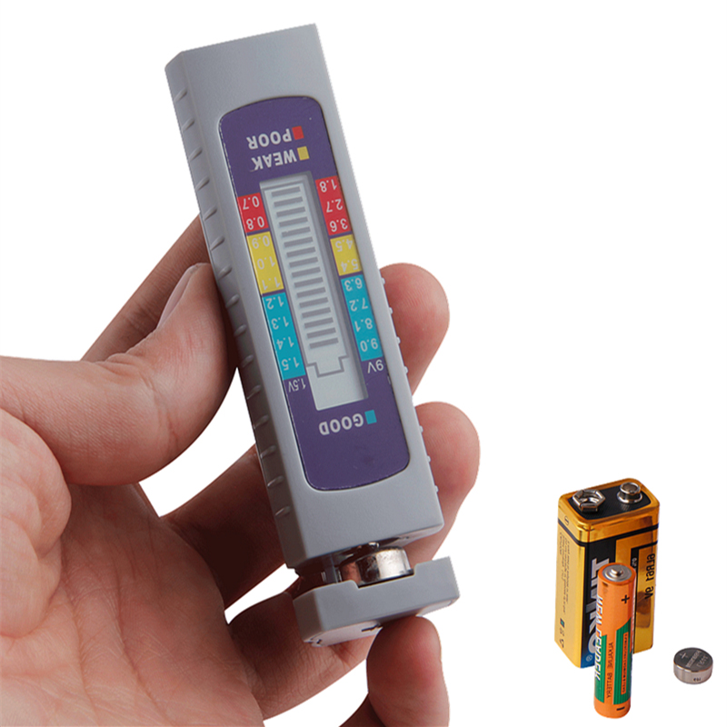 

AA AAA 1.5V 9V Lithium Battery Tester Digital Button Battery Capacity Checker Power Measuring Tool
