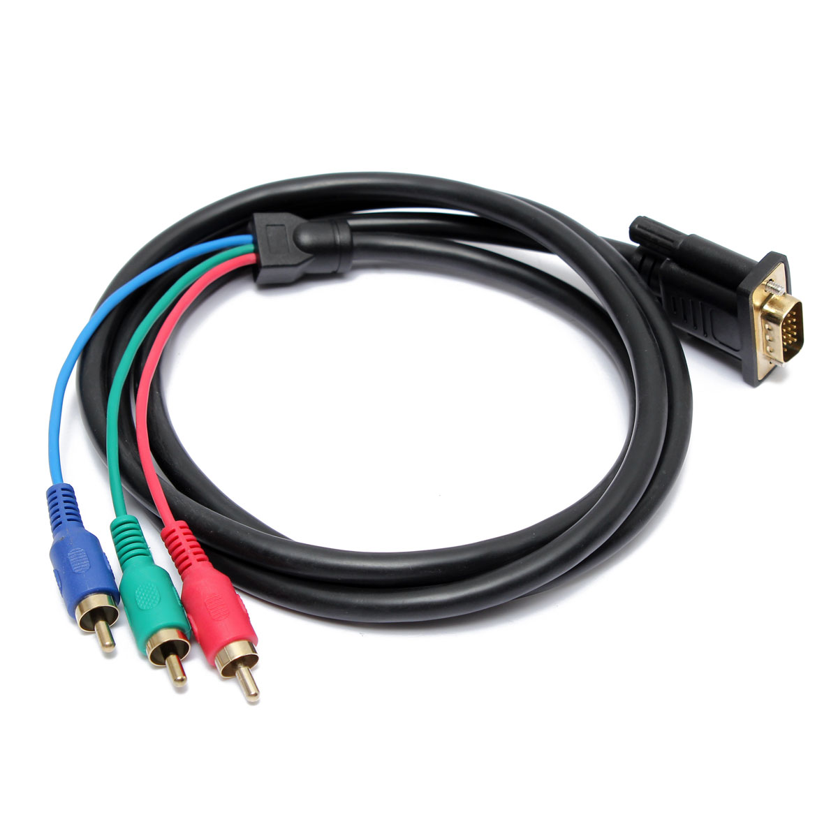 

1.5M VGA to 3 RCA Male AV Video Converter Adapter Audio Cable for PC TV HDTV
