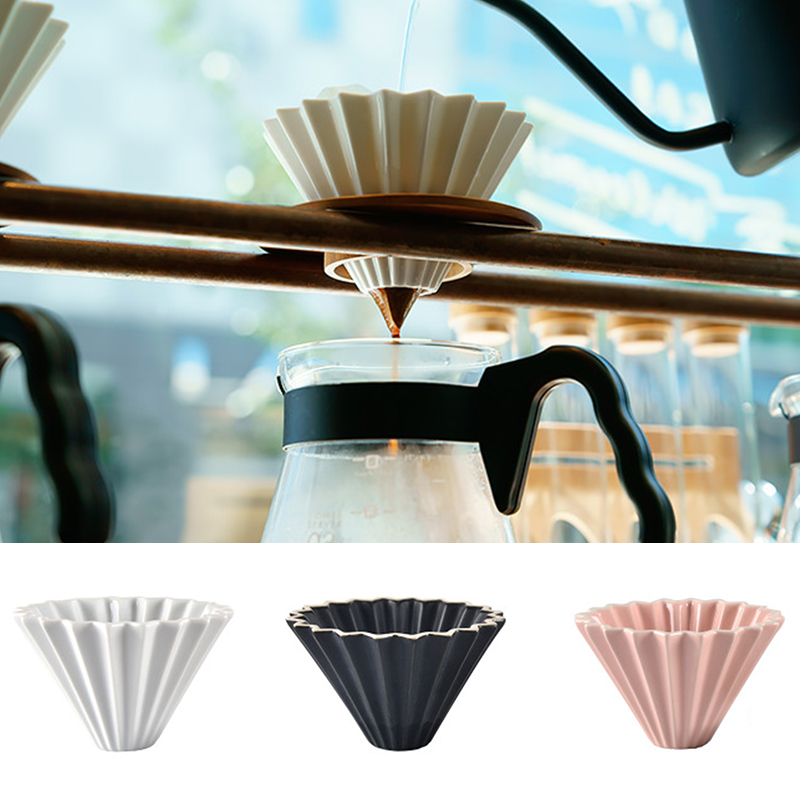 

1PC Ceramics Origami Sytle V60 Filter Cup Coffee Dripper 1-2cups For Barista Ceramic Filter Cup