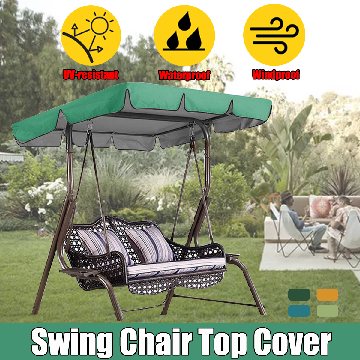 Swing Chair Top Cover Replacement Canopy Porch Park Patio Outdoor Garden Without Swing 2