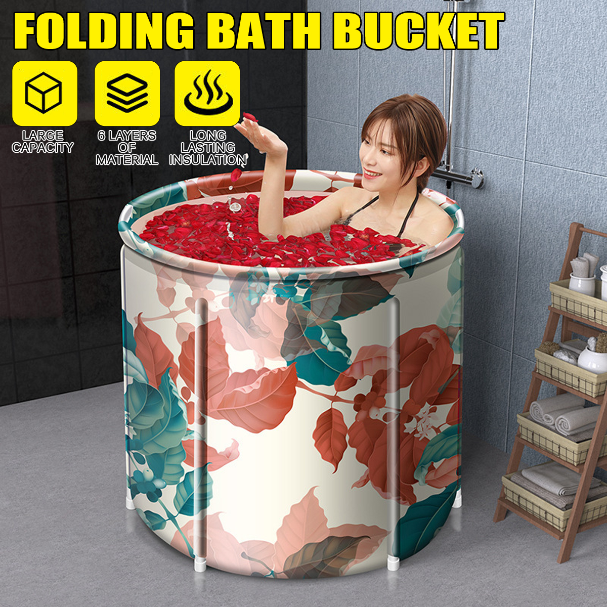 Adult Portable Folding Bathtub PVC Water Tub Outdoor Room Spa Bath Tub Home 1