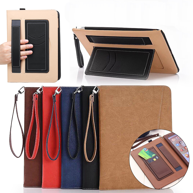 

Auto Sleep/Wake Up Card Slots Strap Grip Stand Holder Tablet Case For iPad Pro 10.5 Inch/iPad 9.7 Inch 2018/iPad 9.7 Inch 2017/iPad Pro 9.7 Inch/iPad Air/Air 2