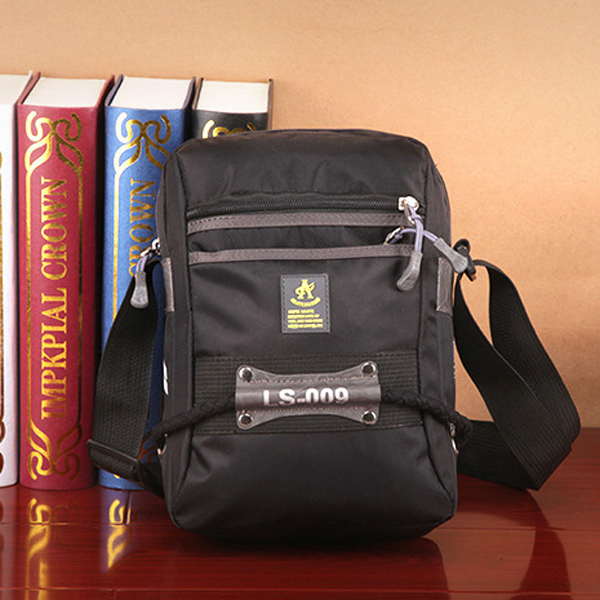 Men Bag, Nylon Multifuctional Outdoor, Black Small Travel, Shoulder Crossbody Bag