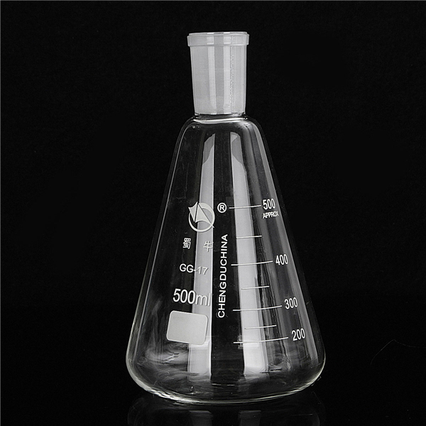 

500mL 24/29 Glass Erlenmeyer Flask Graduated Chemistry Ground Joint Conical Bottle Laboratory Glassware