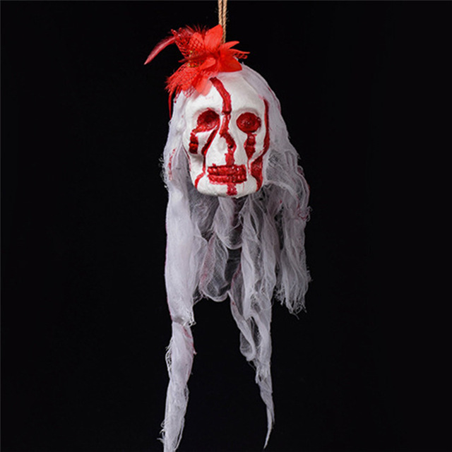 

Halloween Decorations Horror Props Horrible Skeleton Bleeding Skull Scary Spooky Hanging Props Party Decor Supplies