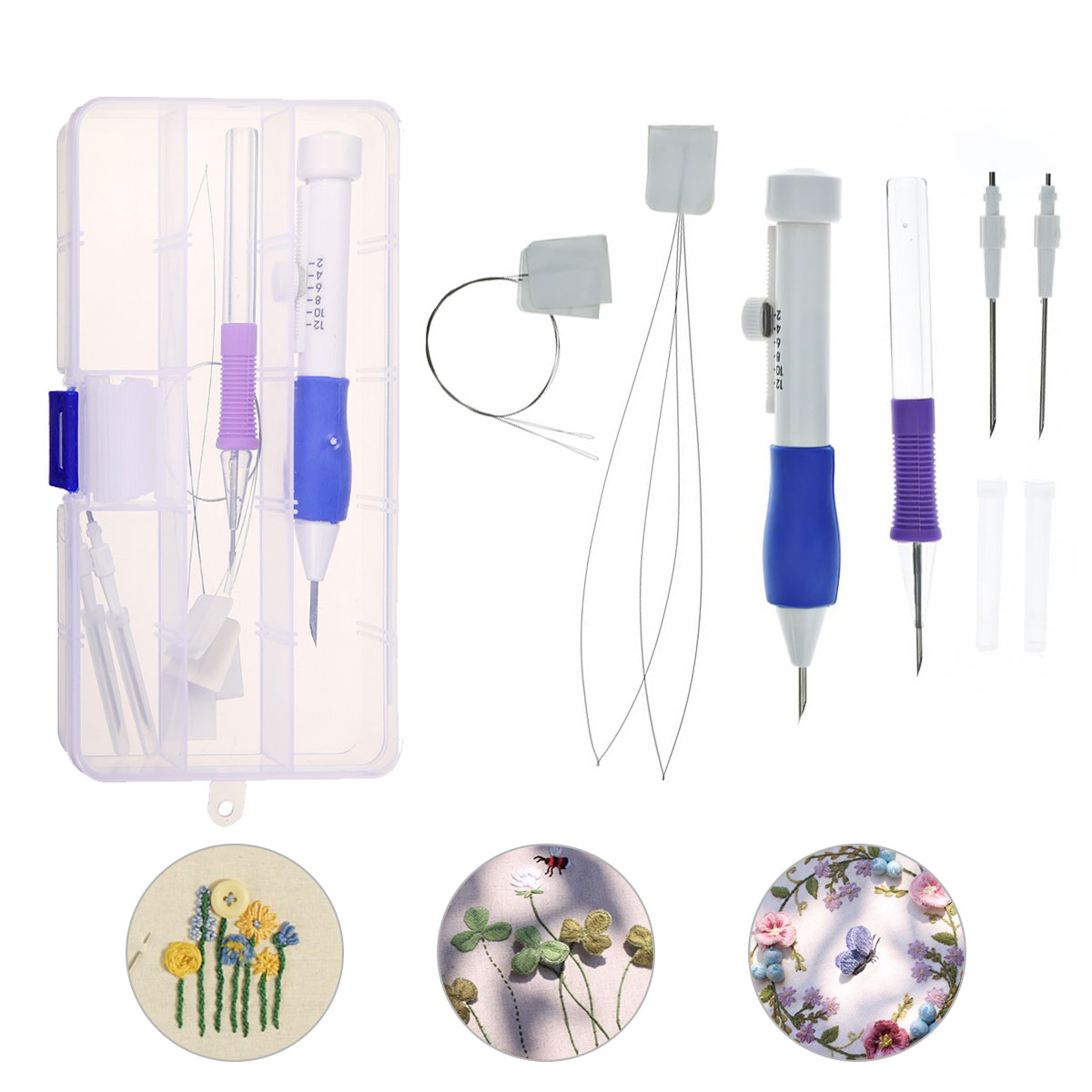 

Magic Embroidery Pen Punch Needle Set Embroidery Patterns Punch Needle Kit Knitting Sewing DIY Tool
