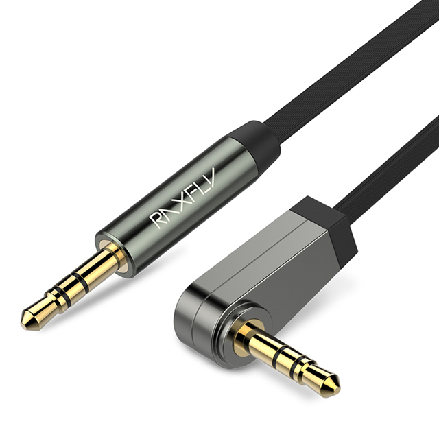 

RAXFLY 3.5MM Male to Male 90 Degree Right Angle Audio AUX Cable 1m For iPhone X 8Plus Oneplus5 Car S