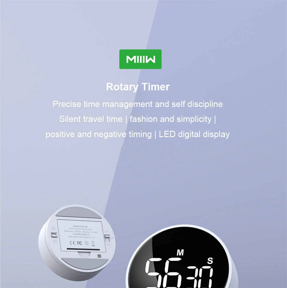 Xiaomi MIIIW Rotary Mute Timer LED HD Digital Display  3