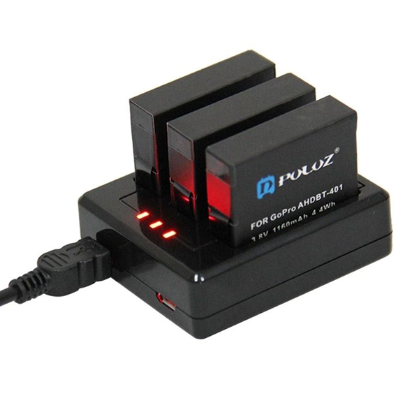 

PULUZ 3-channel Battery Charger for Gopro Hero 4 AHDBT-401