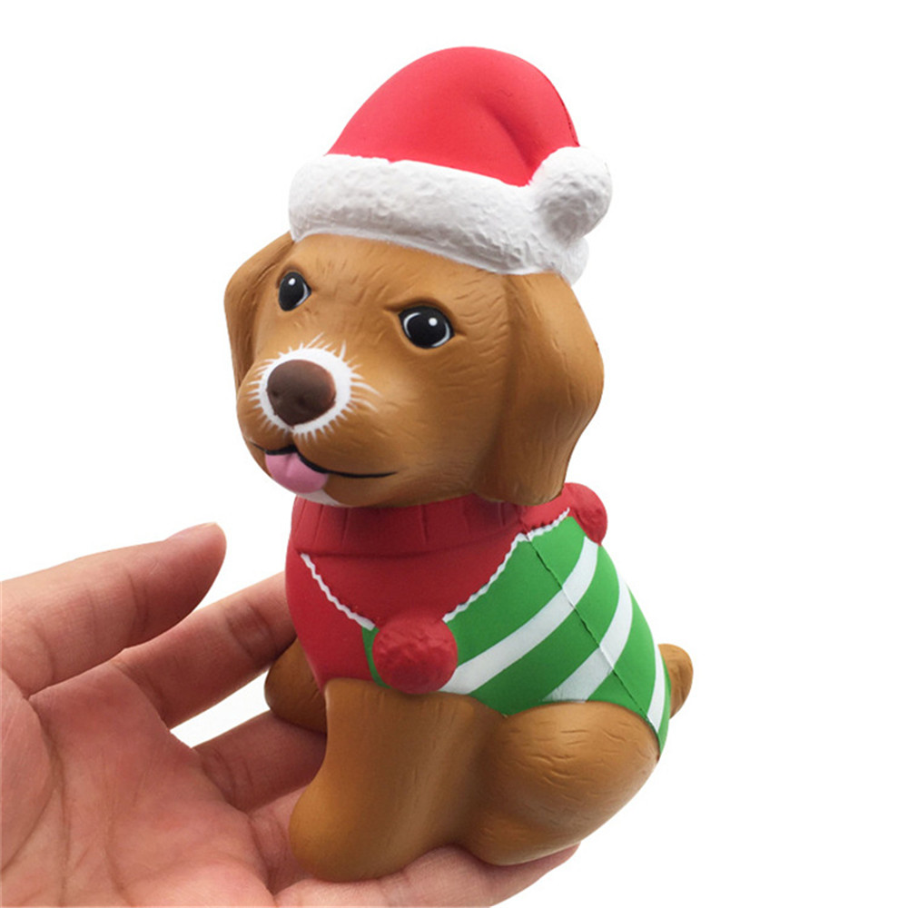 

Squishyfun Christmas Puppy Squishy 13 * 8.5 * 6.5CM Лицензированный медленный рост с подарком коллекции упаковки