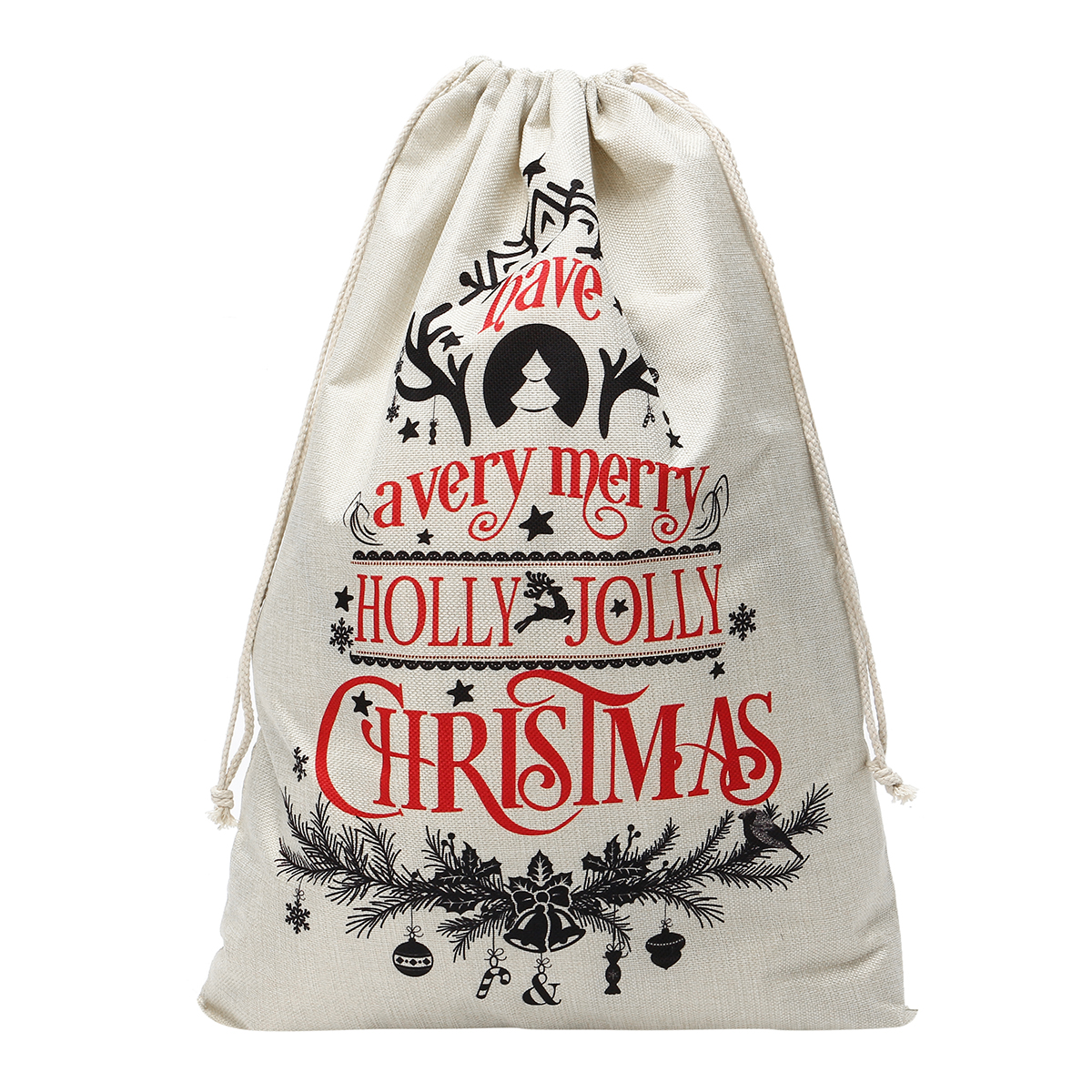 

Большой рождественский гессенский пакет из Санта-Клауса Stocking Сумка Подарки оленей Сумка Кухонный контейнер для хранения