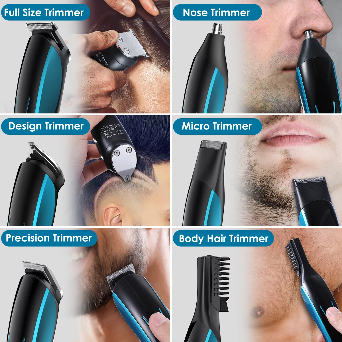 Find Hizek Electric Shaver Beard Trimmer 6 Head Kit Multifunction Chargeable for Men for Sale on Gipsybee.com