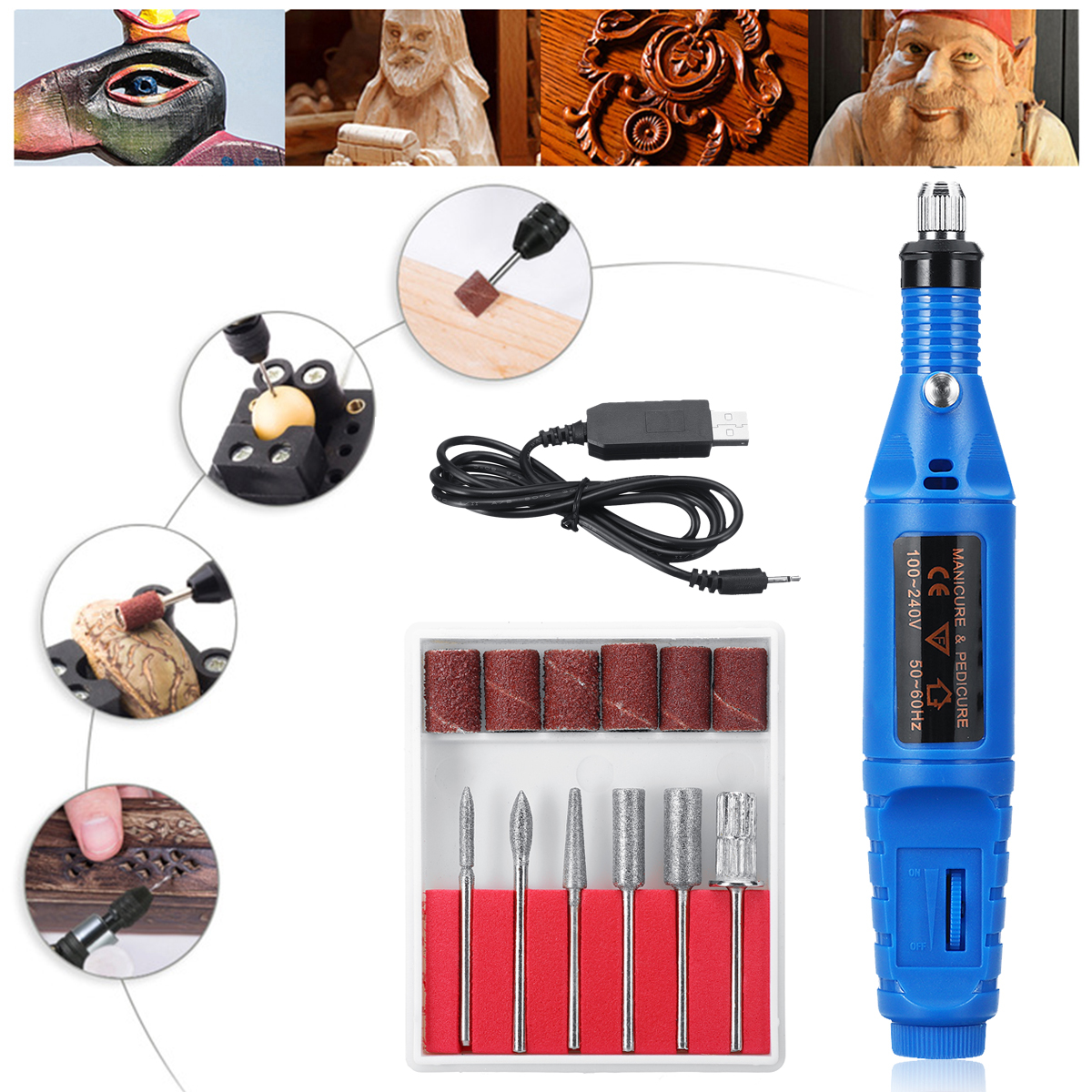 

USB Mini Electric Grinder Engraving Pen Milling Rotary Drill Grinder Tool Milling Polishing Drilling Cutting Engraving Tool