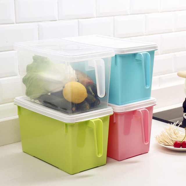 

0054 Refrigerator Storage Box Transparent Plastic Kitchen Fruit And Eggs Mixed Food With Lid Storage Box Refrigerated