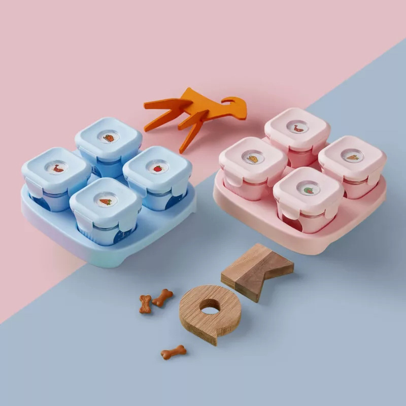 

Kalar 2/4Pcs Set Baby Infant Food Container Silicone Glass Tableware Lunch Fruit Storage Box from xiaomi youpin