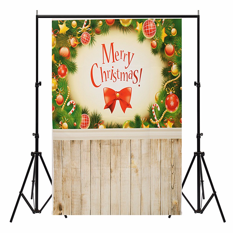 

3x5FT Vinyl Merry Christmas Decor Wood Floor Photography Backdrop Background Studio Prop