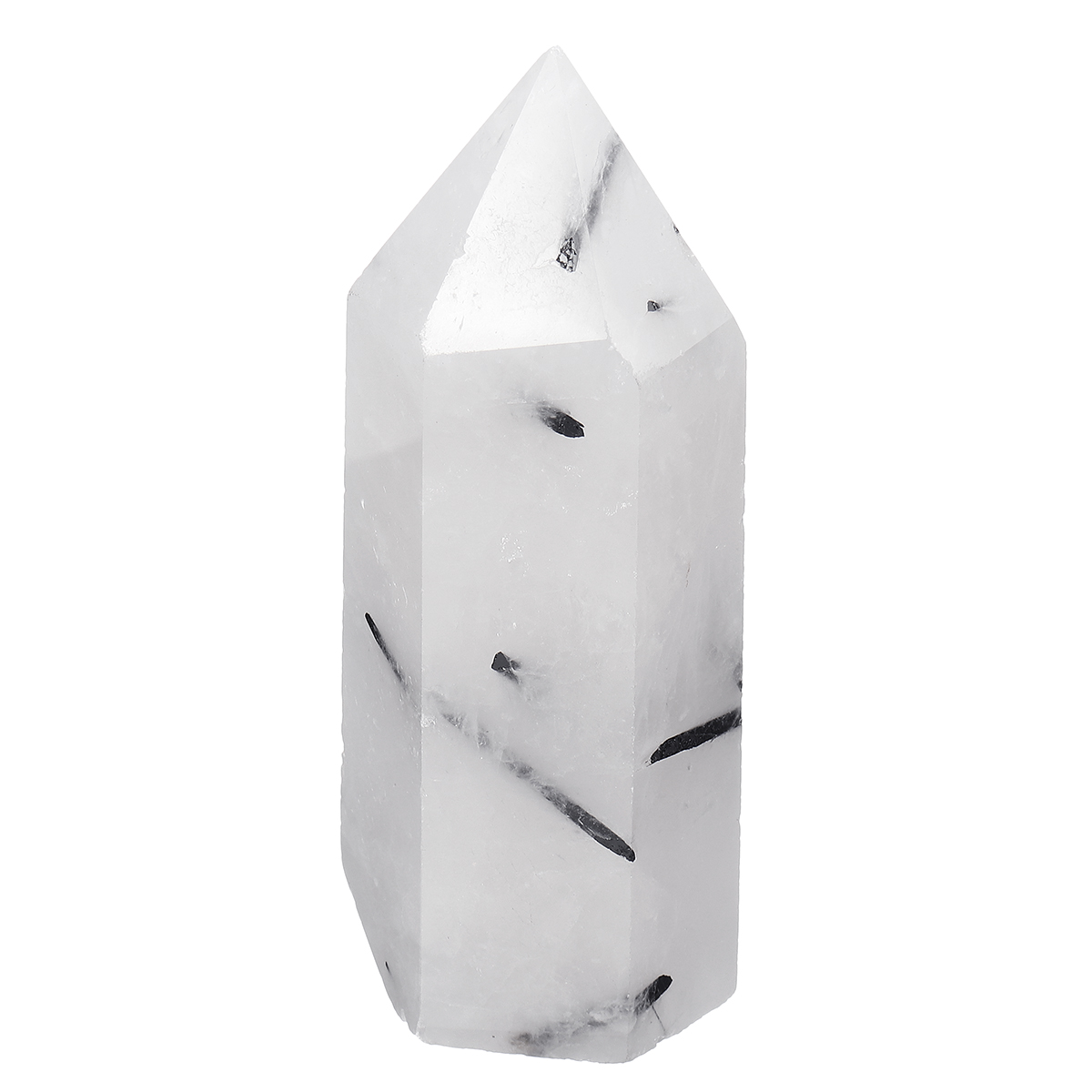 

Natural White Black Natural Quartz Crystals Point Healing Rock Stone Gifts Home Decorations