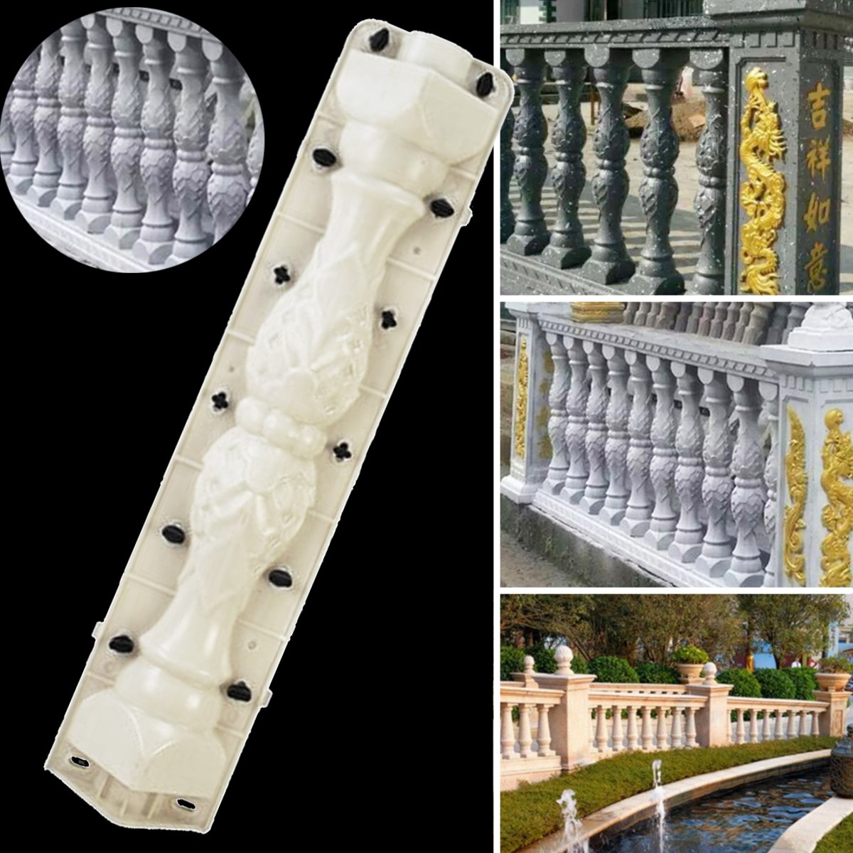 60CM Balustrades Plastic Mold Mould for Casting Concrete Plaster Cement 8
