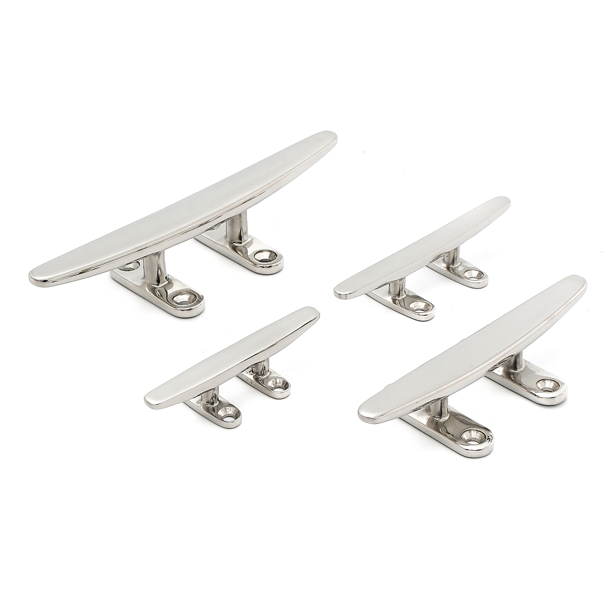 4/5/6/8'' Stainless 4 Hole Low Flat Cleat Hardware For Marine Boat Deck 