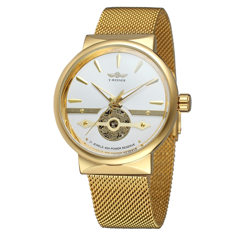 

427 Business Style Мужские часы 3D Шкала Дизайн Ремешок из нержавеющей стали Automatic Механический Watch