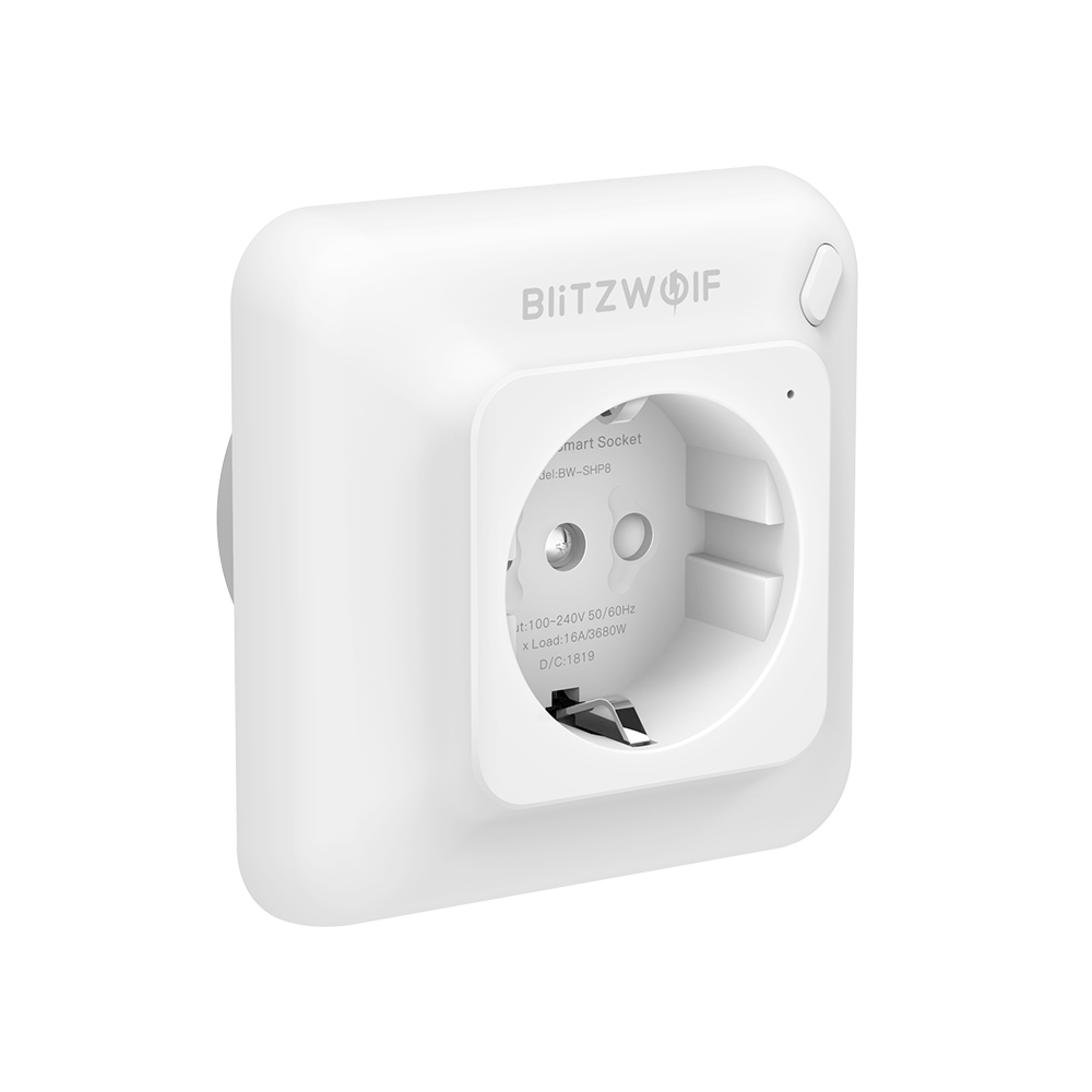 BlitzWolf® BW-SHP8 3680 Вт 16А Smart WIFI Настенная розетка ЕС Plug Разъем Таймер Дистанционное Управление Мощность Монитор Работа с Alexa Google Assistant IFTTT