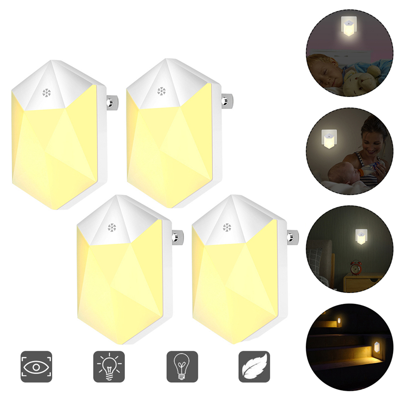 

0.5W 6 LED Настенный светильник с ночным освещением Ванная комната Спальня Малыш Теплый белый Лампа AC110-240V