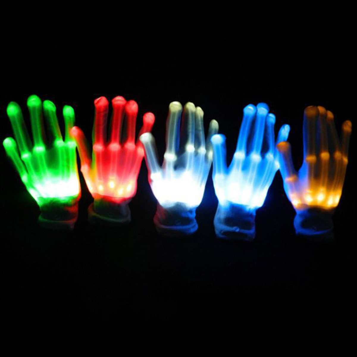 

LED Flashing Constantly Glow Light Up Finger Glove Lighting Xmas Dance Party Cosplay