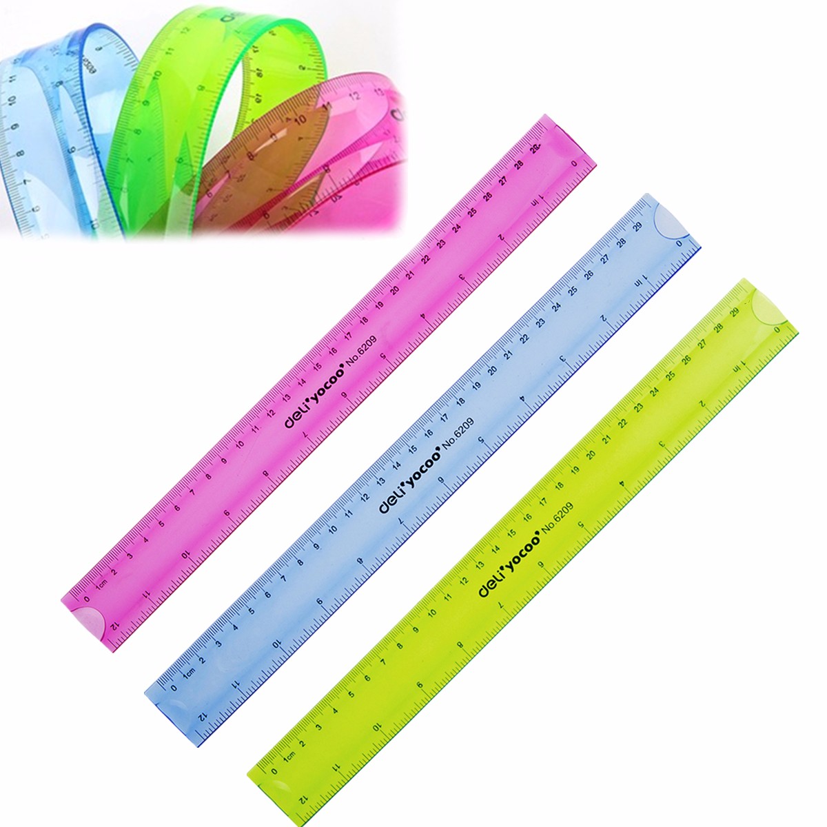 

12" 30cm Super Flexible Ruler Rule Measuring Tool Stationery for Office School