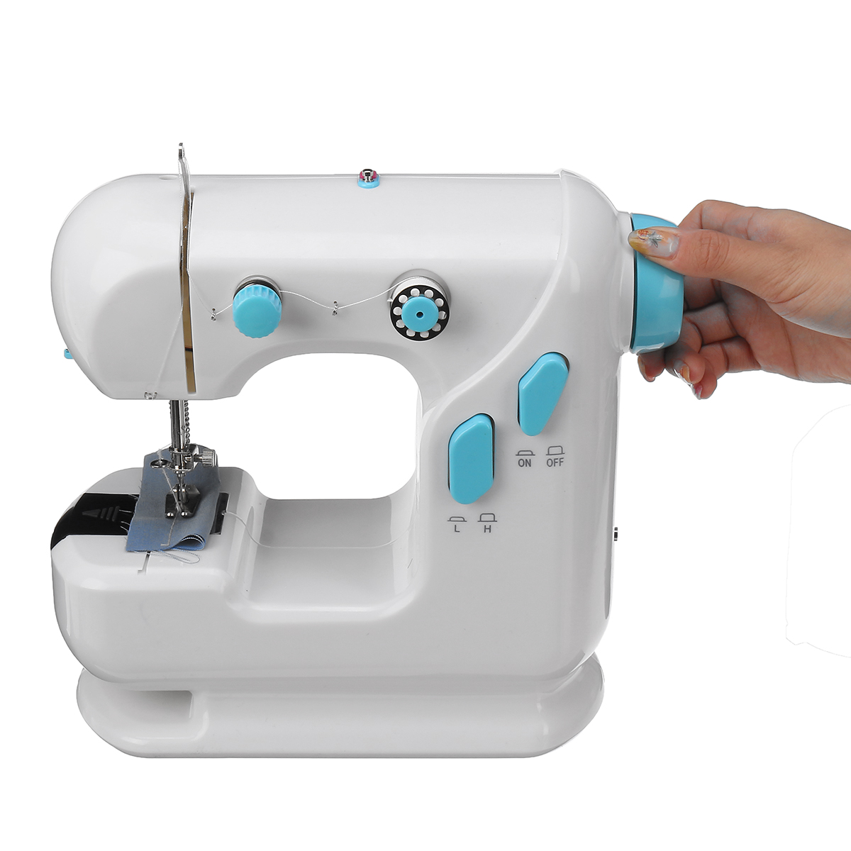 

AC100-240V LED Mini Electric Sewing Machine Lightweight Sewing Tools Household Dual Speed switch Automatic Thread Windin