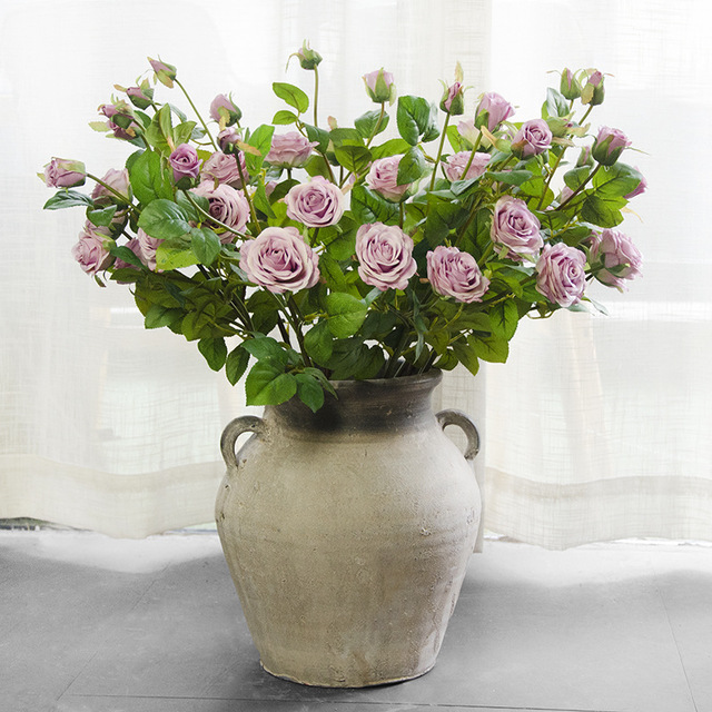 

European Simulation Bouquet Five Head England Rose Home Decoration Flower Wedding Supplies