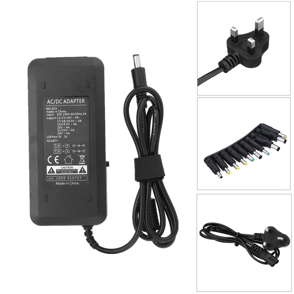 

UK Plug AC100-240 To DC12-24V 120W Adjustable Power Adapter Universal Charger with 10pcs Connector