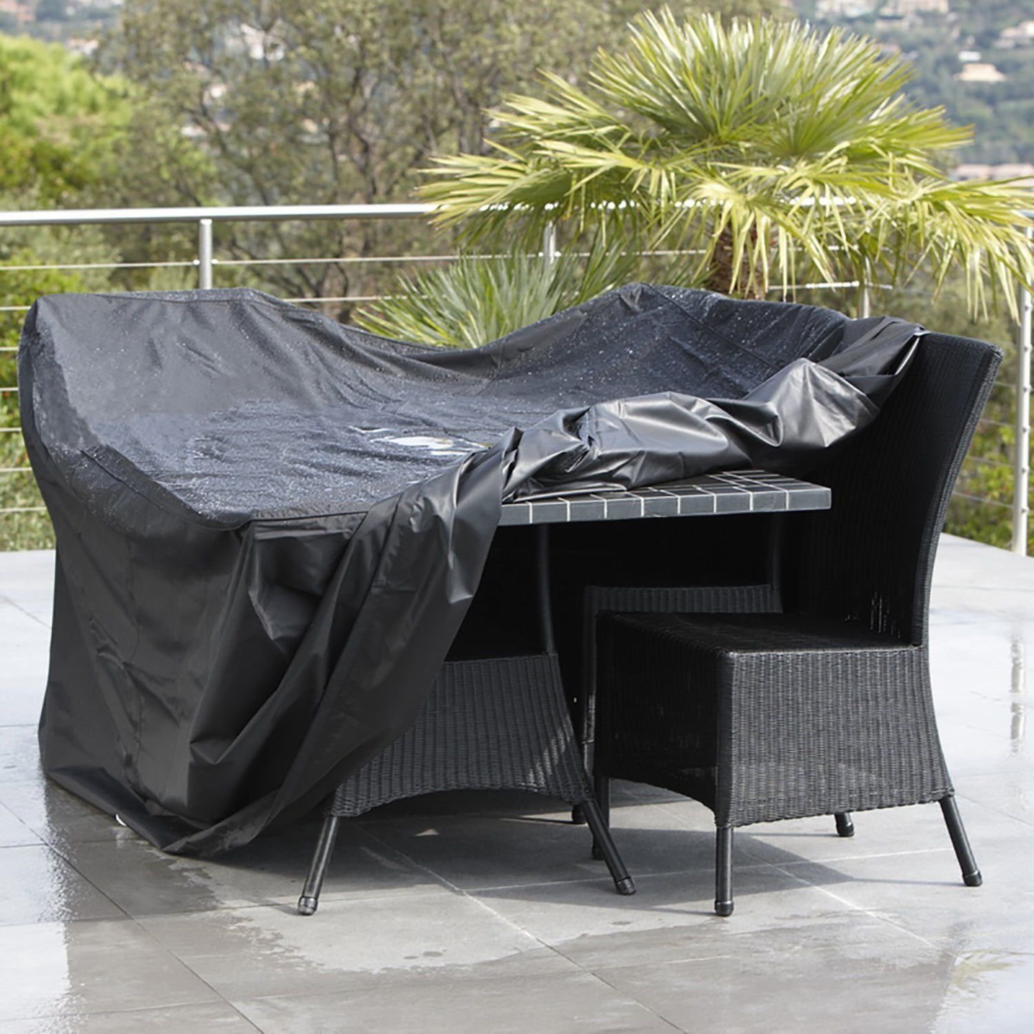 

Outdoor Patio Waterproof Dustproof Folding Furnitur Cover Rectangular Table Chairs Protective Cover