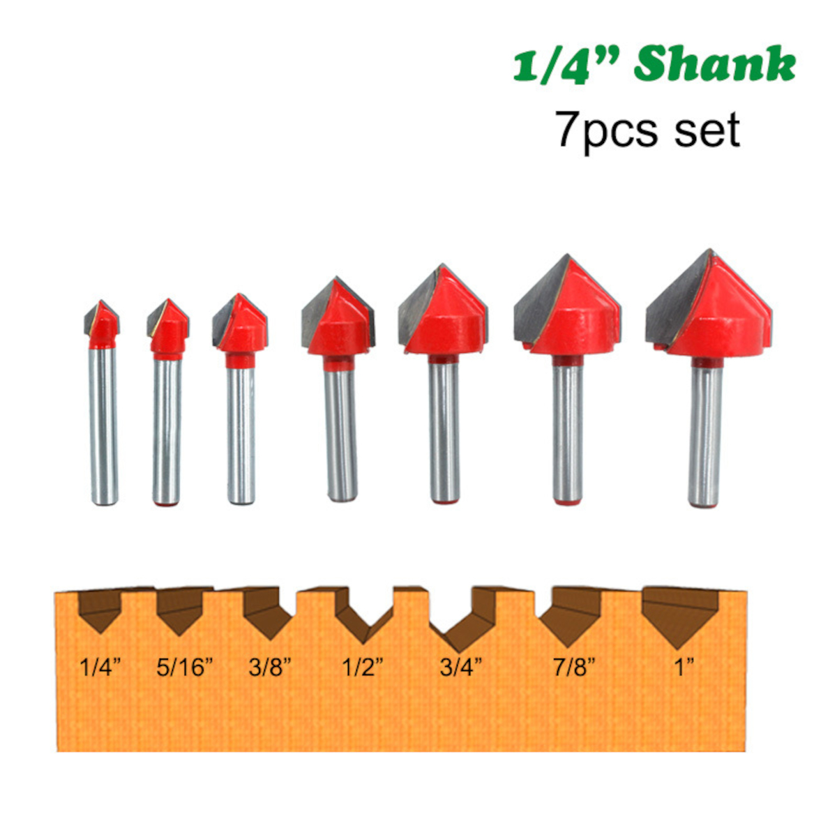 Router Bit 1/2 Shank 3/4 Dia 90 Degrees V Type End Mill Carbide for Woodworking 
