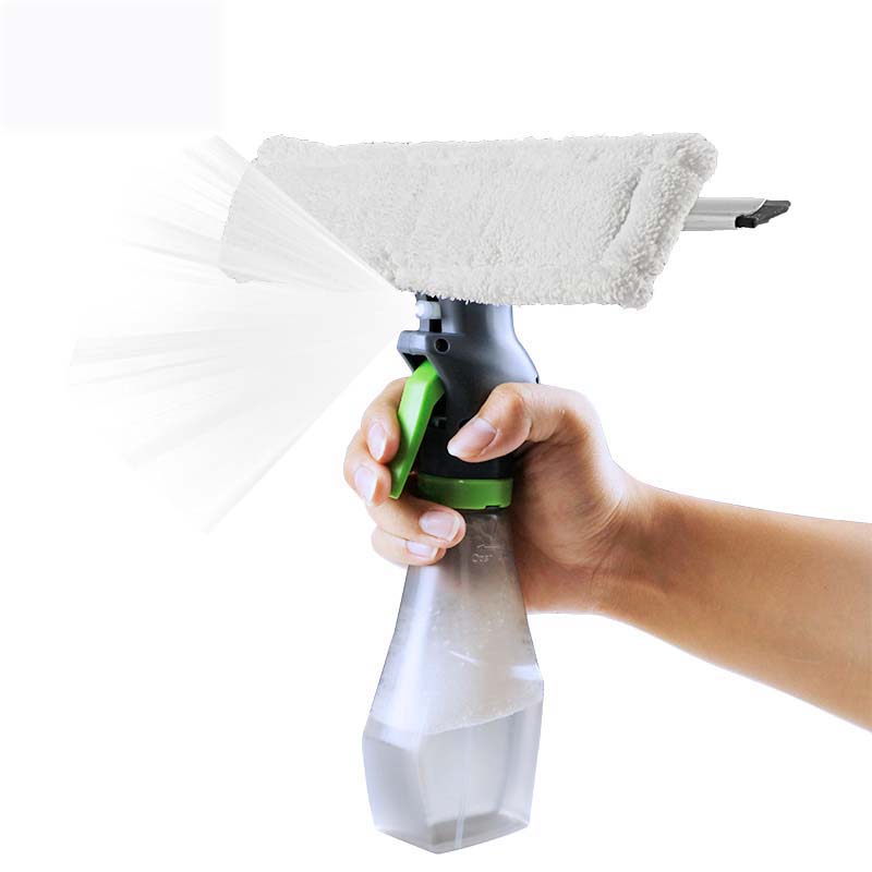 

3 In 1 Spray Glass Brush Microfiber Cloth Head Silicone Scraper Window Clean Car Cleaning Tool