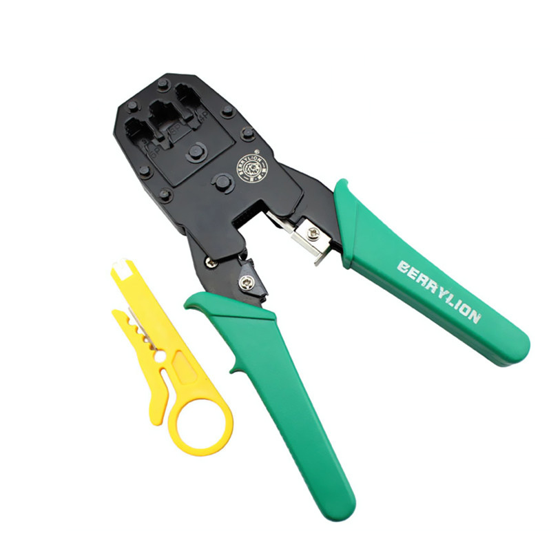

BERRYLION 3-in-1 Network Crimping Pliers RJ45 RJ11 RJ12 Wire Cable Stripper Multi Tool Portable Crimper Network Hand Too
