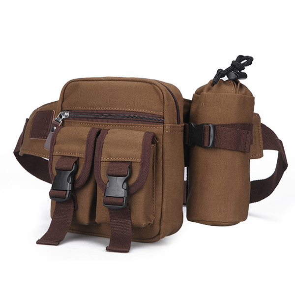 

Canvas Outdoor Sports Fanny Pack Crossbody Bag Multifunctional Kettle Tactical Bag Waist Bag for Men