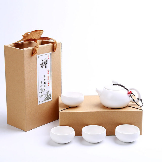

A Pot Of Four Cups Matt Glaze Tea Set Can Add Logo Kung Fu Tea Gift Portable Suit