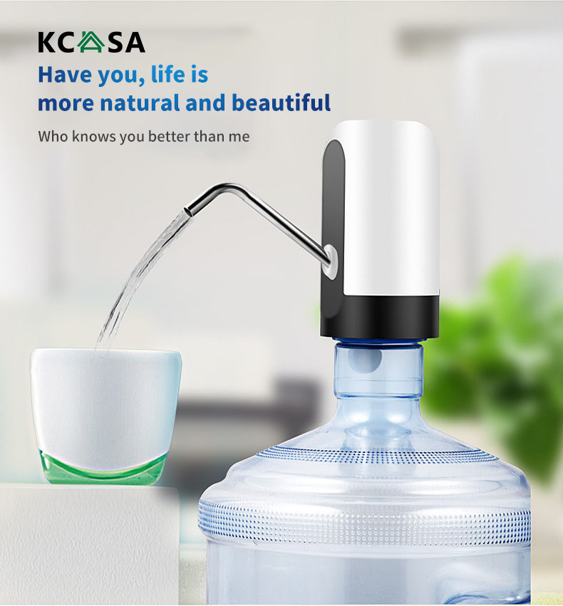KCASA Electric Charging Water Dispenser USB Charging Water Bottle Pump Dispenser Drinking Water Bottles Suction Unit Faucet Tools Water Pumping Device 12