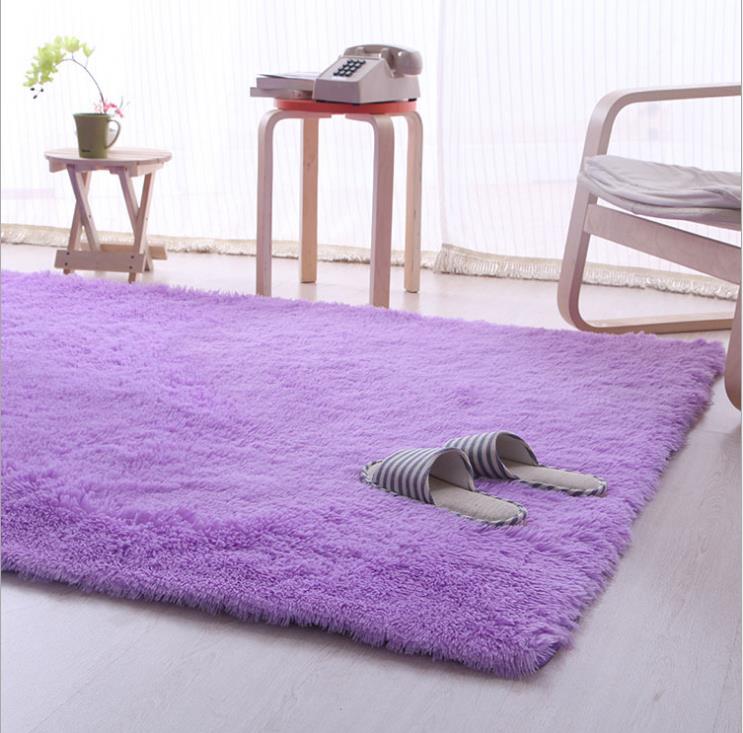 

80cm x 160cm Purple Soft Fluffy Anti Skid Shaggy Area Rug Living Room Home Carpet Floor Mat